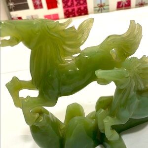 Vintage Celadon Elegant Jade Horse Sculpture